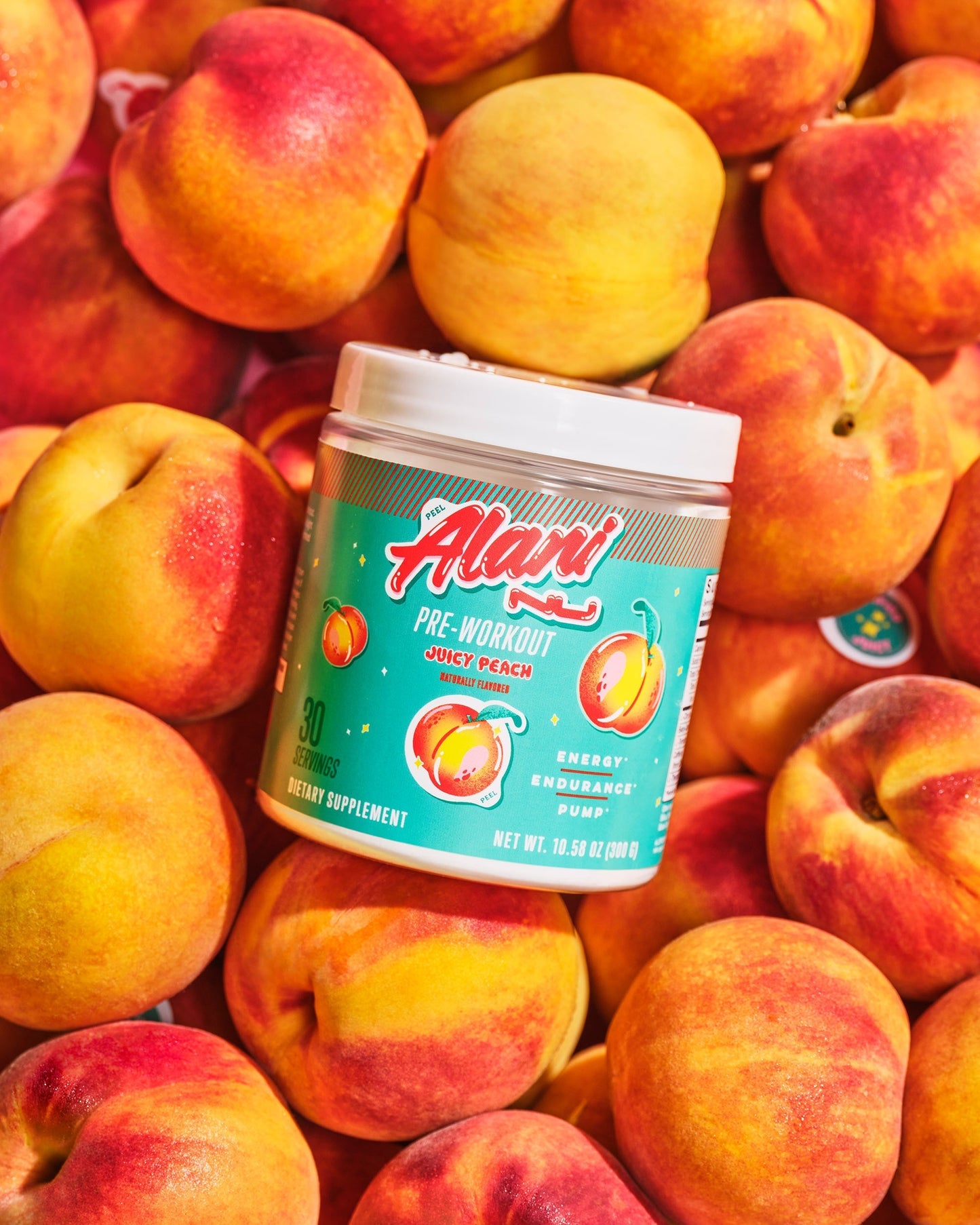 Juicy Peach Workout Energy Powder, 30 Servings