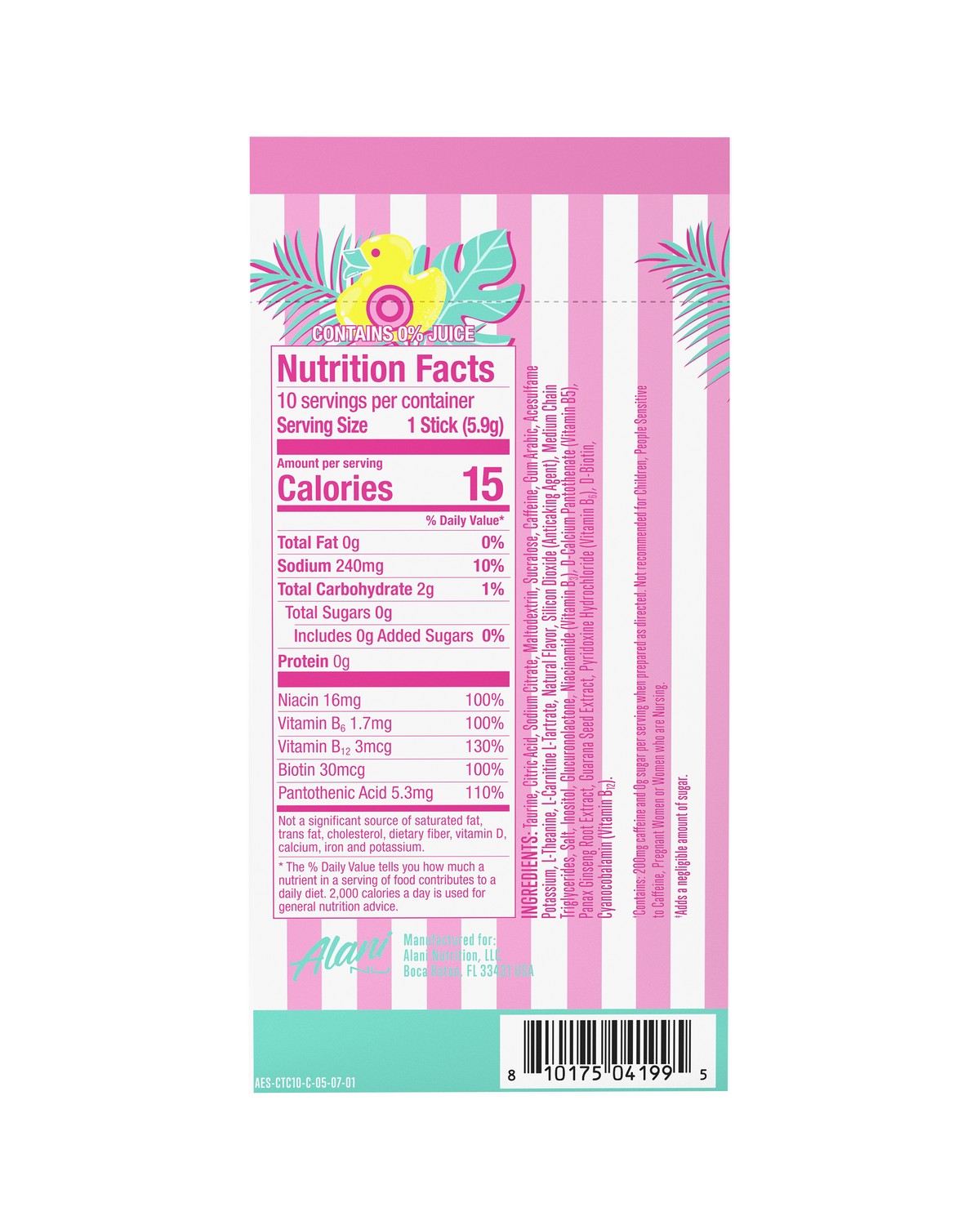Cotton Candy Energy Sticks for Mixing, 10-Pack
