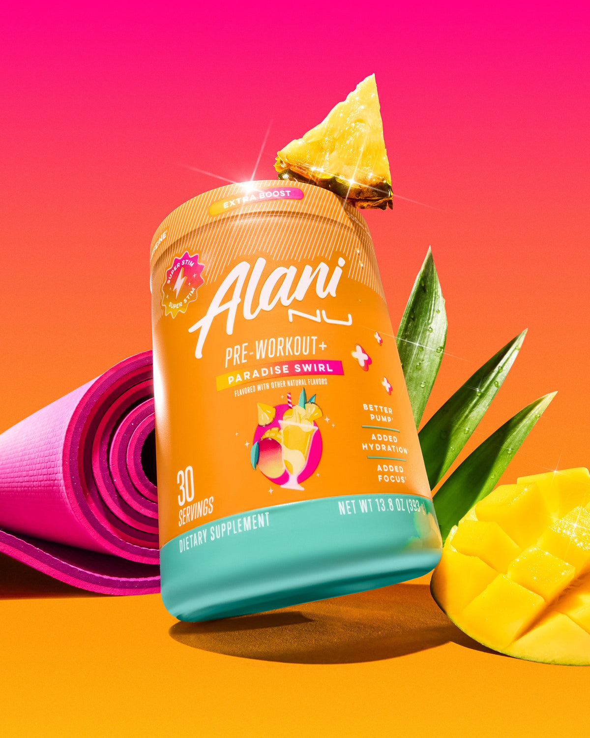 Paradise Swirl Pre-Workout+ Powder, 30 Servings