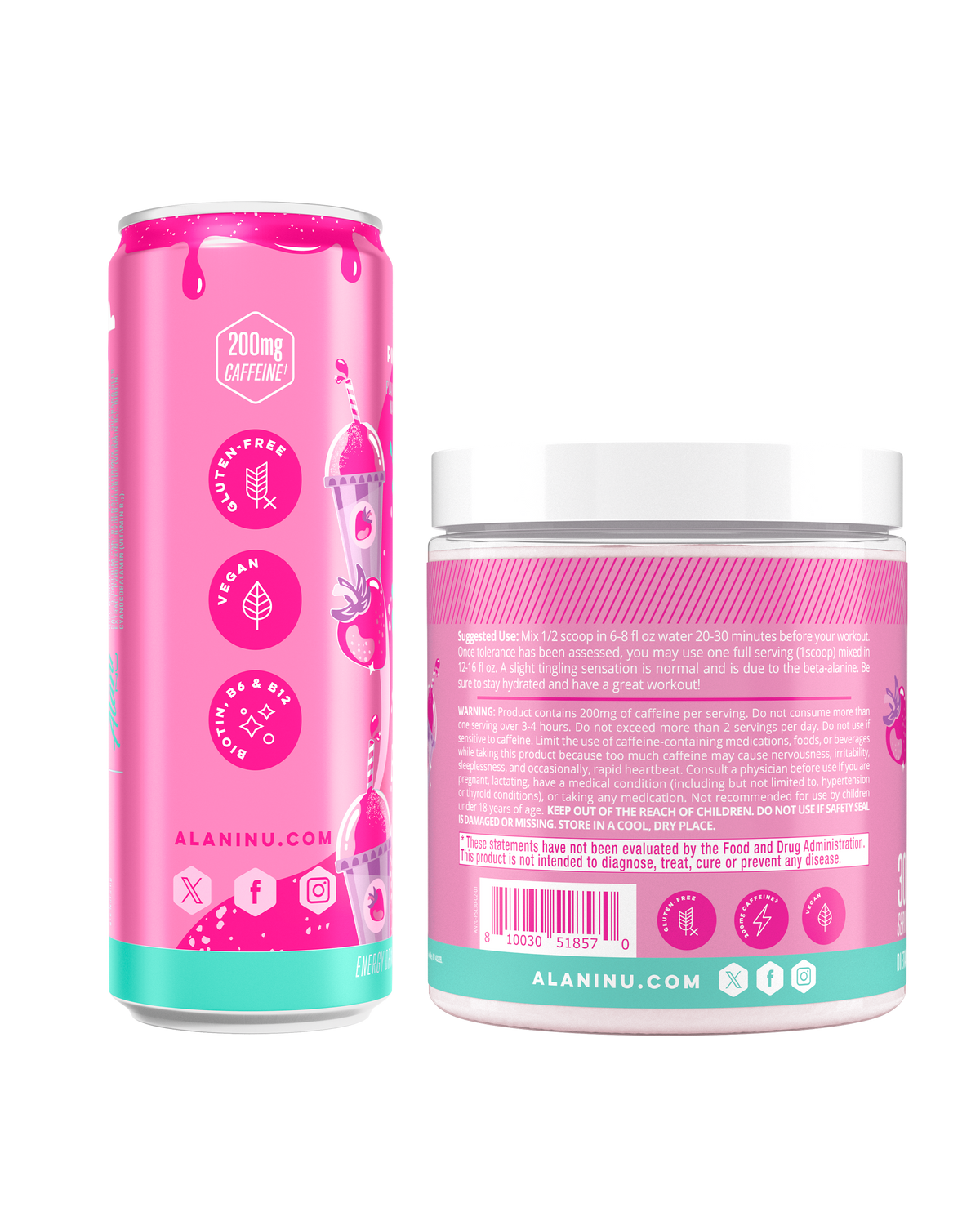 Pink Slush Energy Drink and Pre-Workout Set