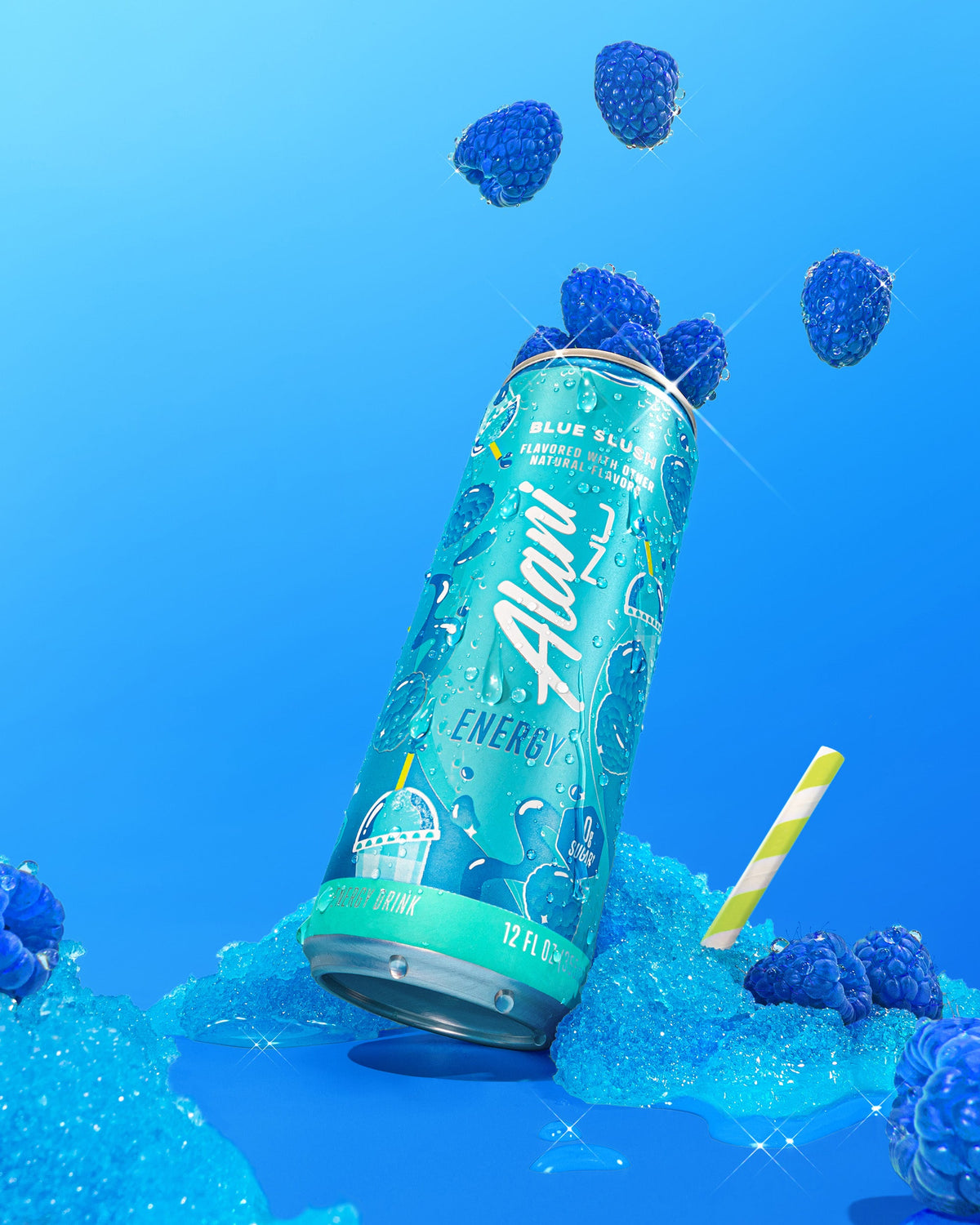 Blue Slush Blue Razz Energy Drink, 12-Pack