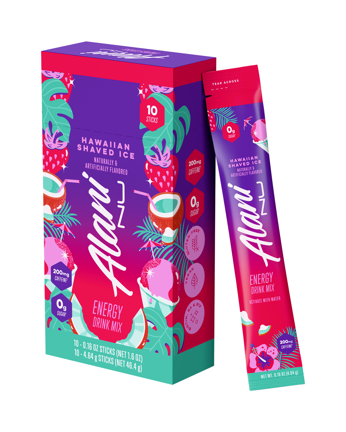 Hawaiian Shaved Ice Energy Sticks, 10-Pack