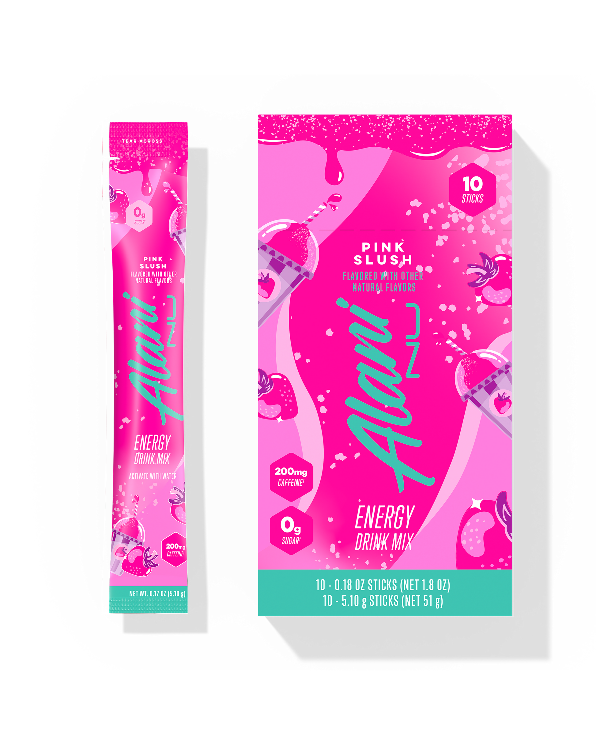 Pink Slush Powdered Energy Sticks, 10-Pack