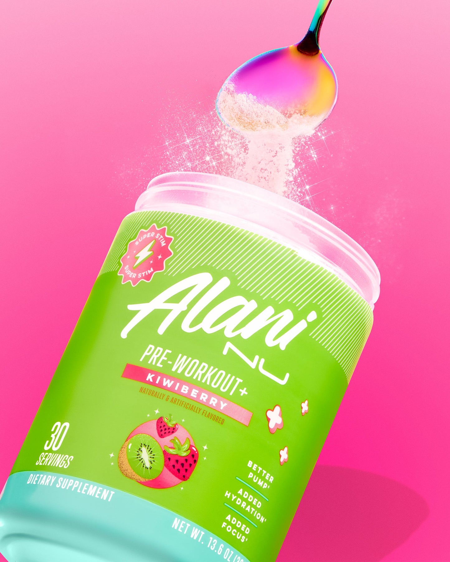Kiwiberry Pre-Workout+ Powder, 30 Servings