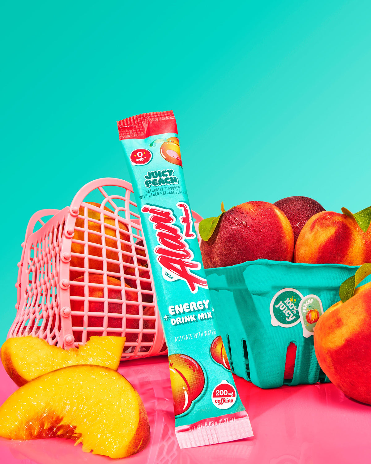 Juicy Peach Powdered Energy Sticks, 10-Pack
