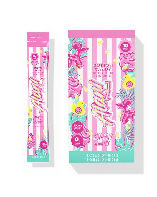 Cotton Candy Energy Sticks for Mixing, 10-Pack