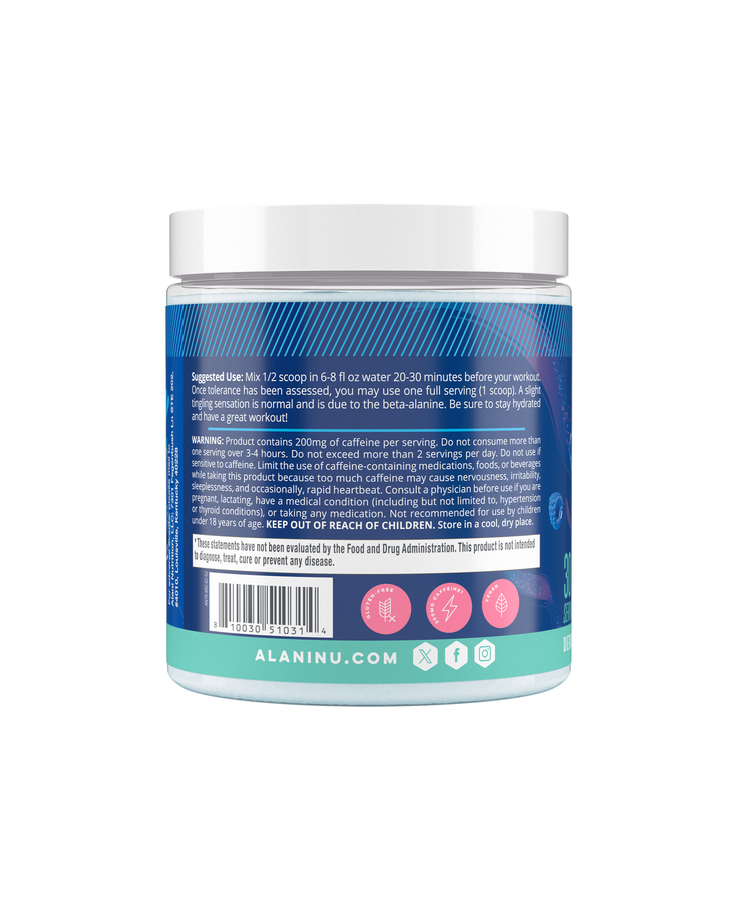 Breezeberry Pre-Workout Powder, 30 Servings