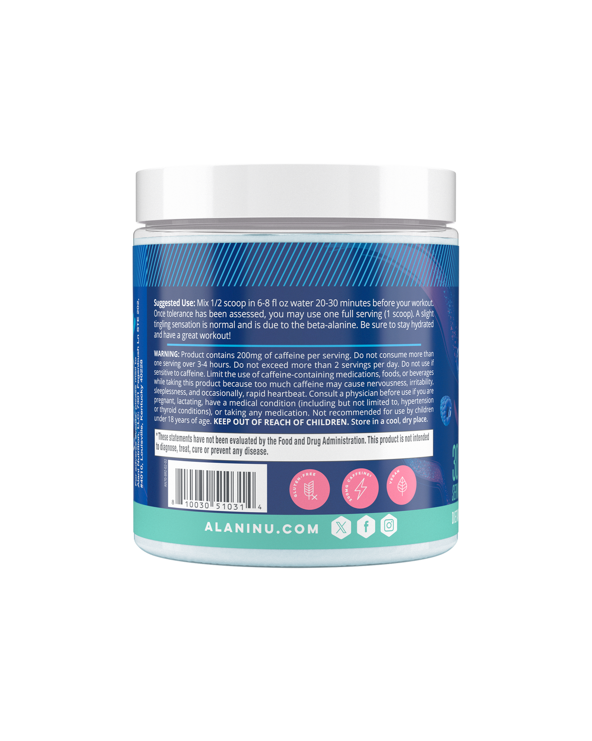Breezeberry Pre-Workout Powder, 30 Servings