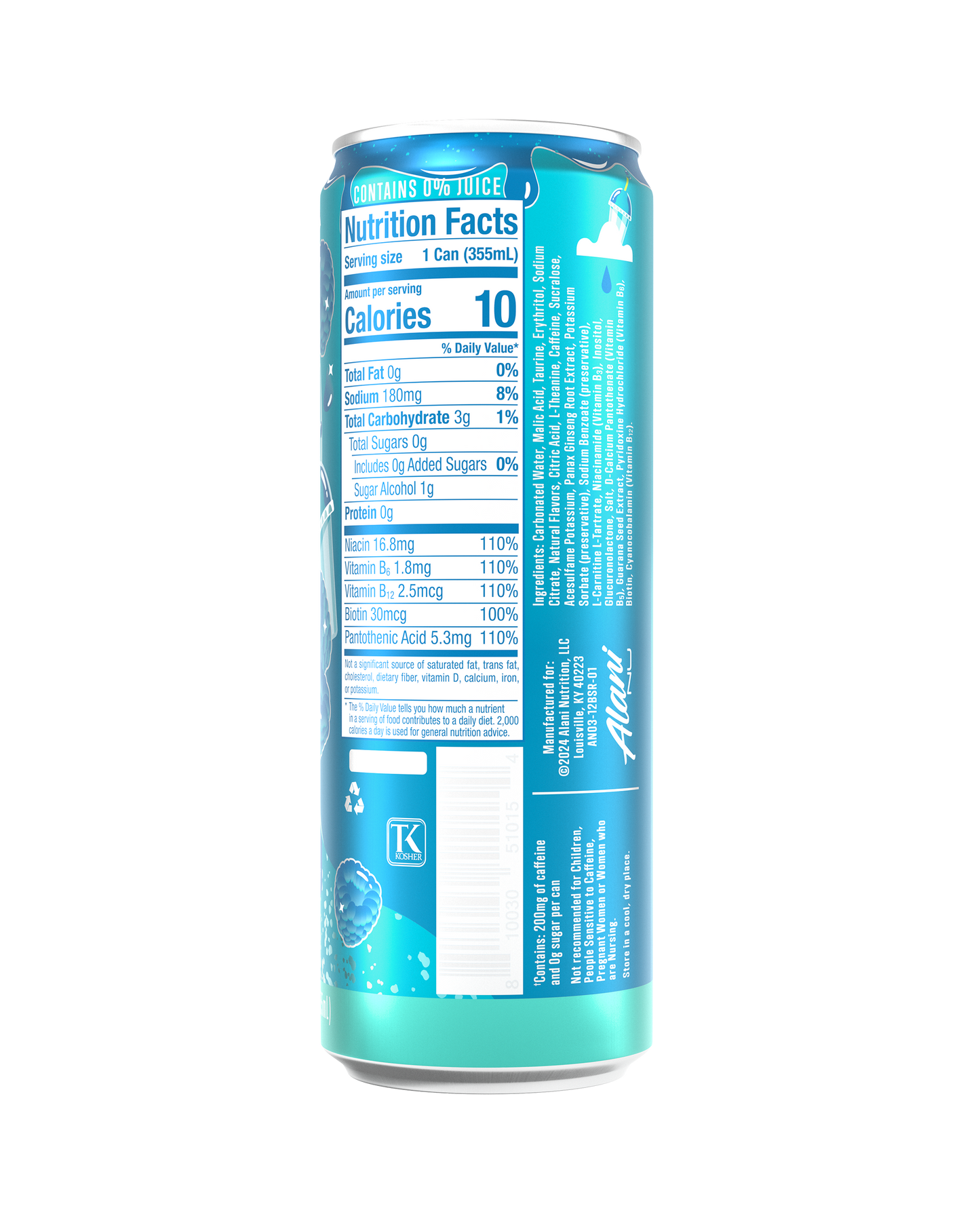 Blue Slush Blue Razz Energy Drink, 12-Pack