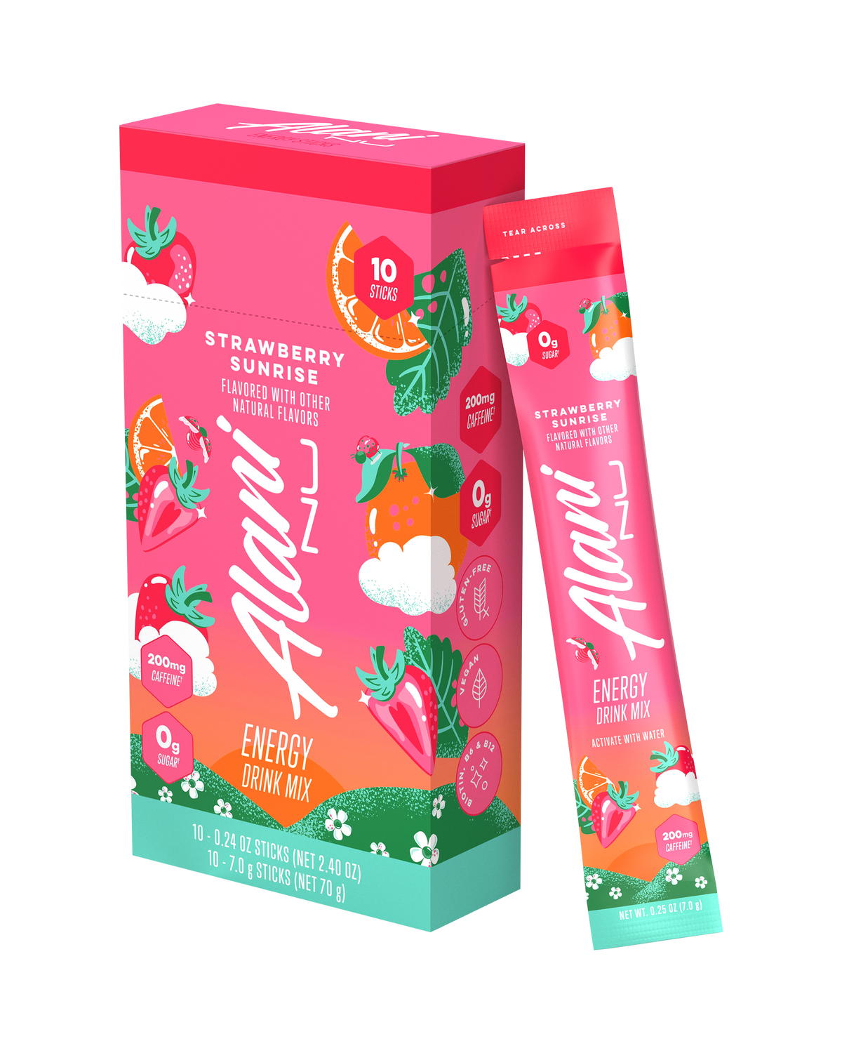 Strawberry Sunrise Powdered Energy Sticks, 10-Pack