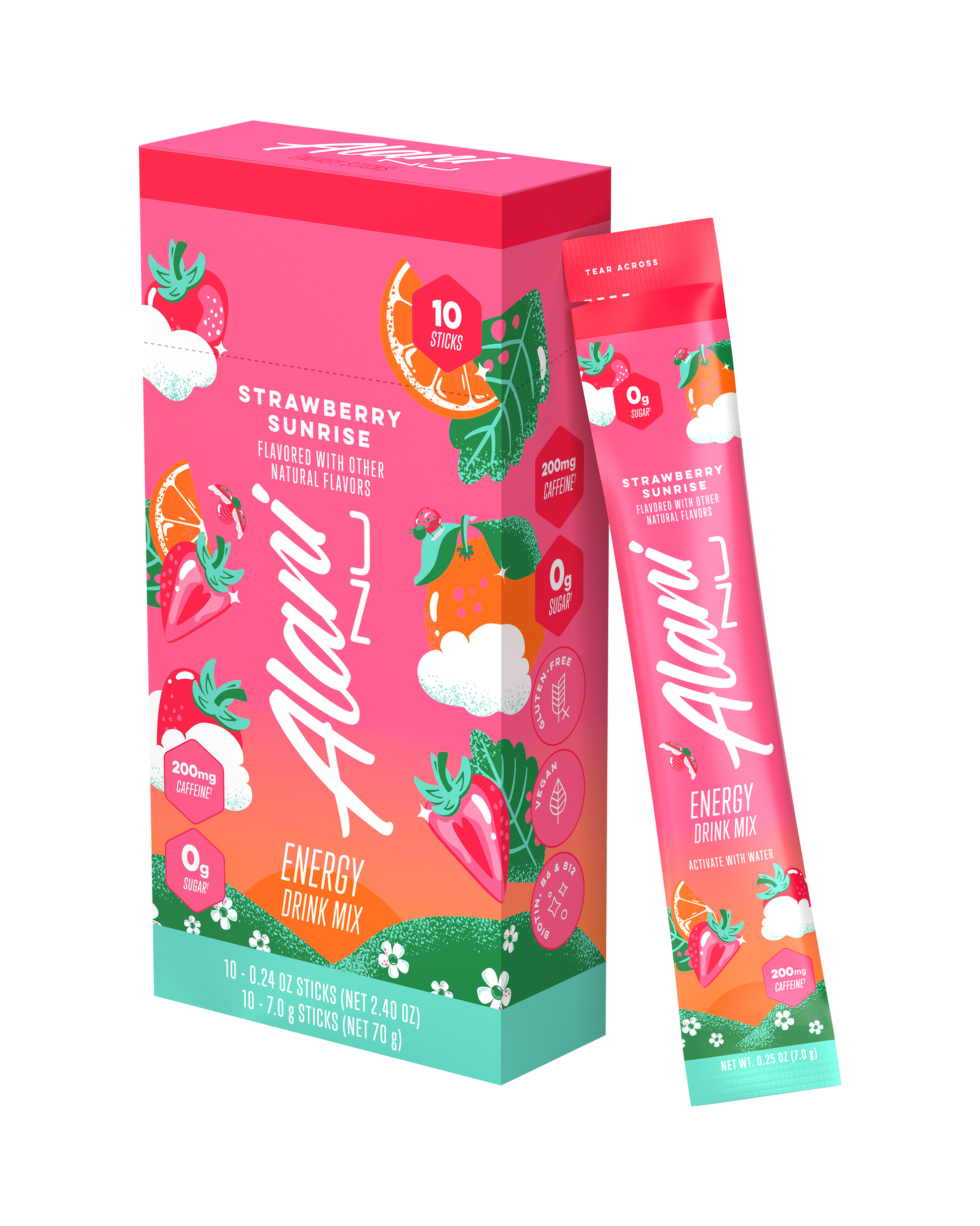 Strawberry Sunrise Powdered Energy Sticks, 10-Pack