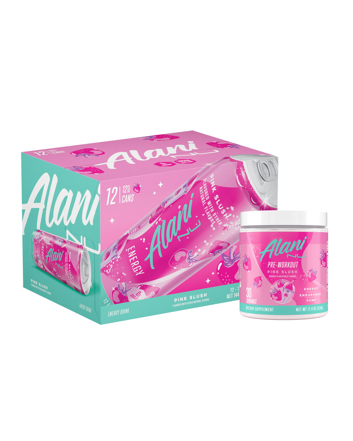 Pink Slush Energy Drink and Pre-Workout Set