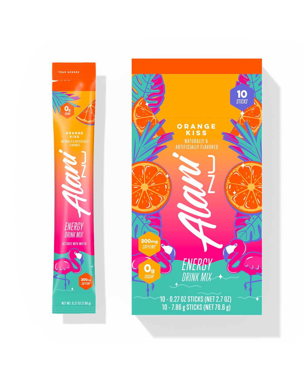 Orange Kiss Powdered Energy Sticks, 10-Pack