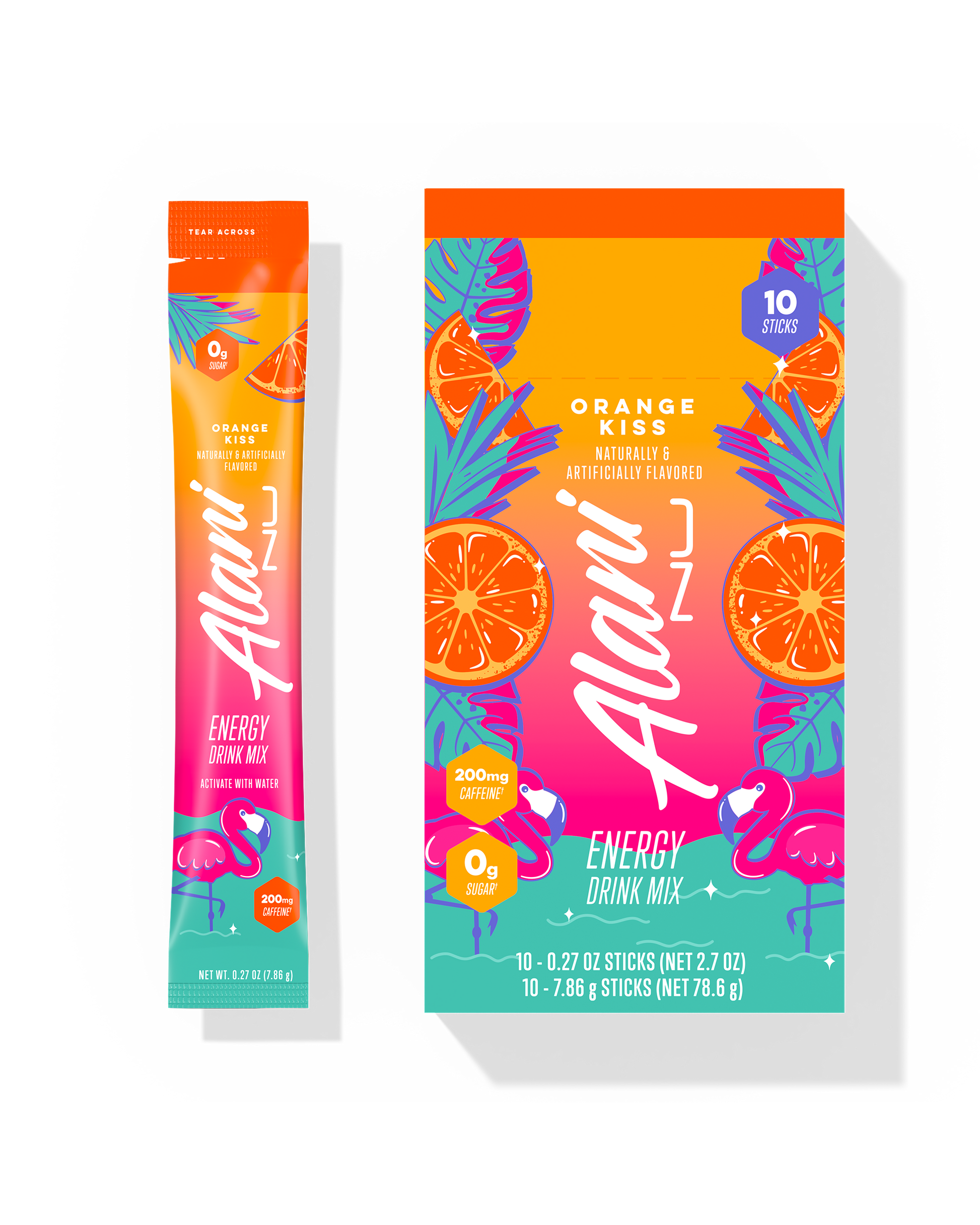 Orange Kiss Powdered Energy Sticks, 10-Pack