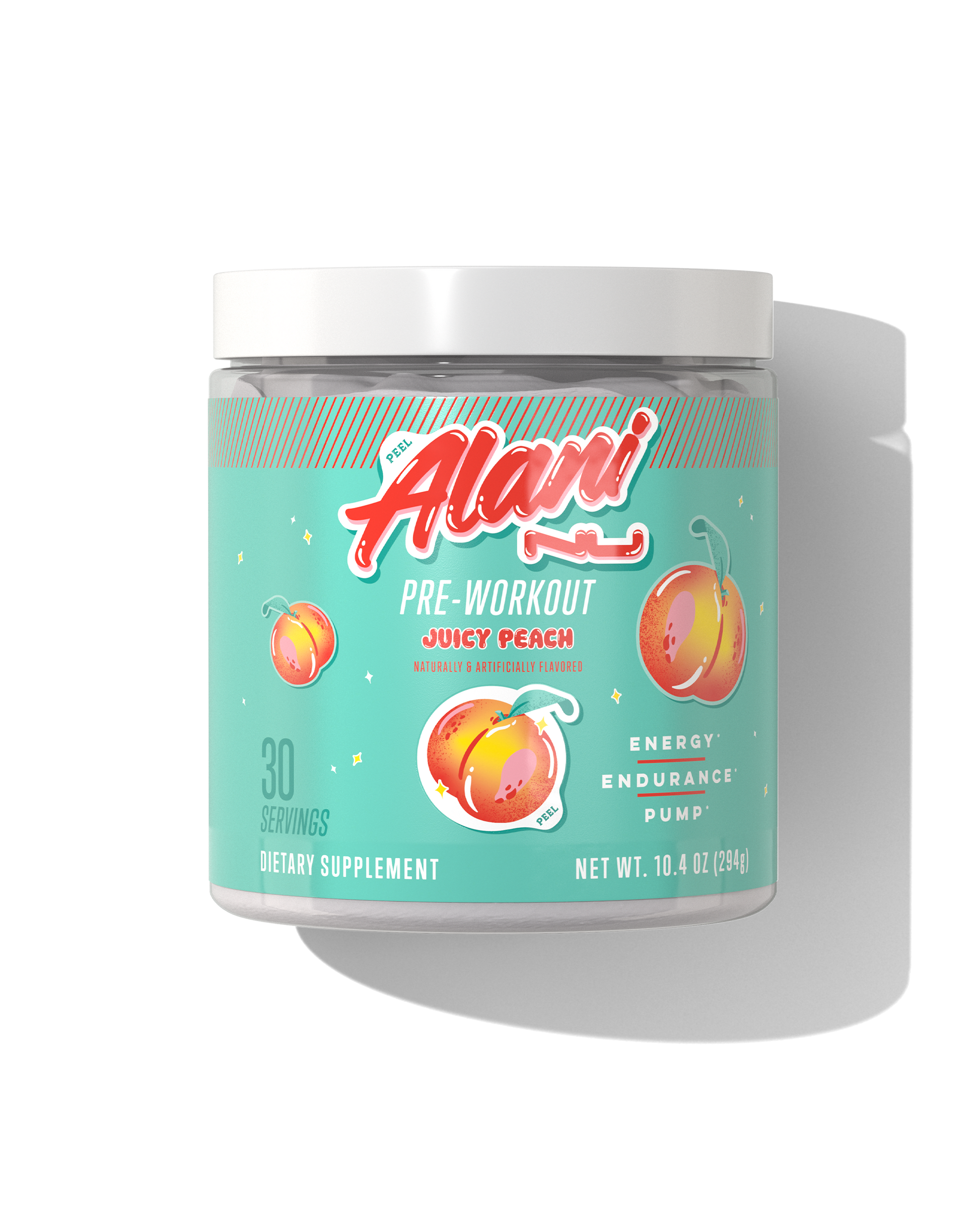 Juicy Peach Workout Energy Powder, 30 Servings