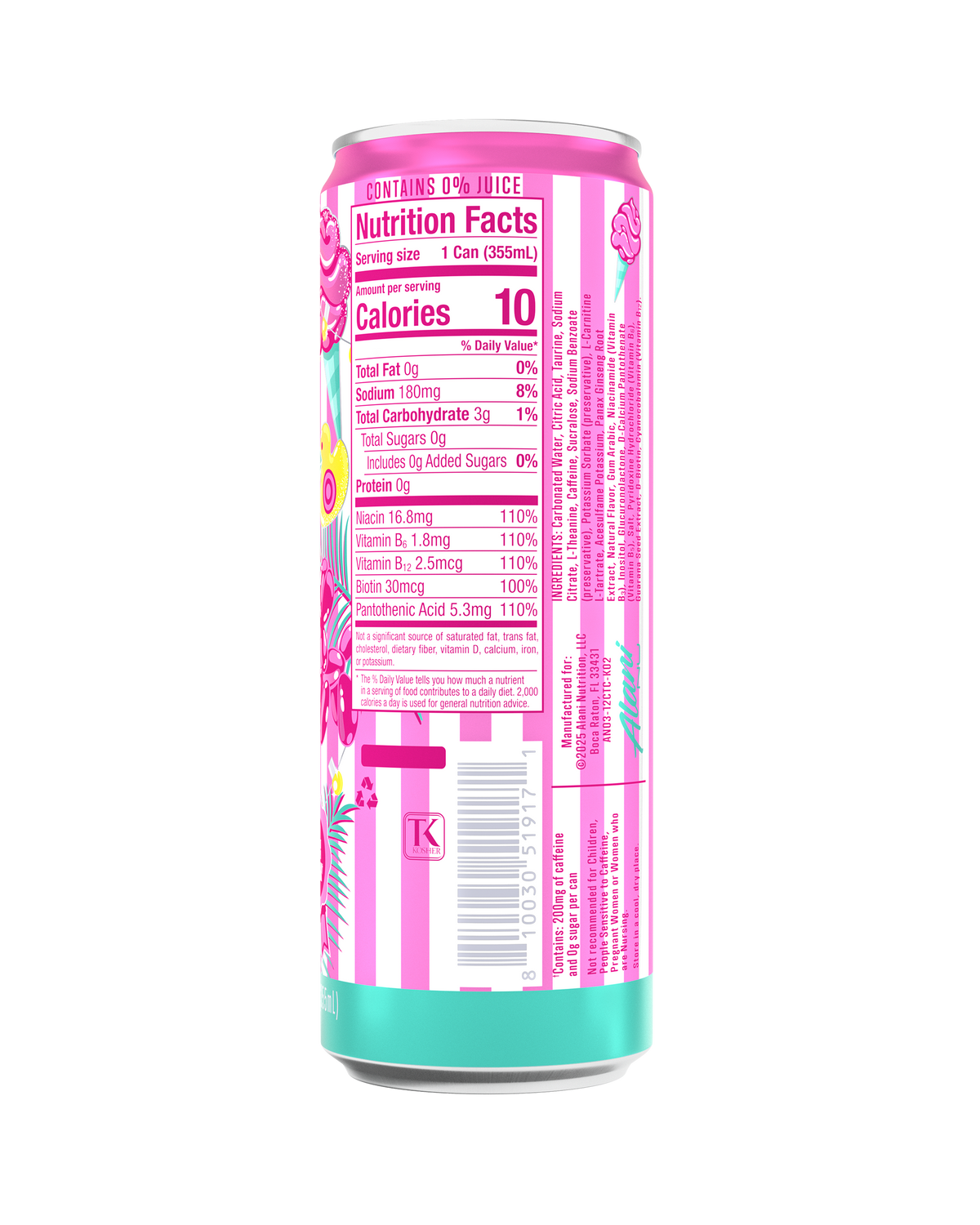 Cotton Candy Energy Drink with Pink Vanilla, 12-Pack