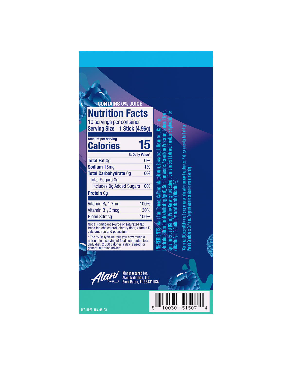 Breezeberry Powdered Energy Sticks, 10-Pack