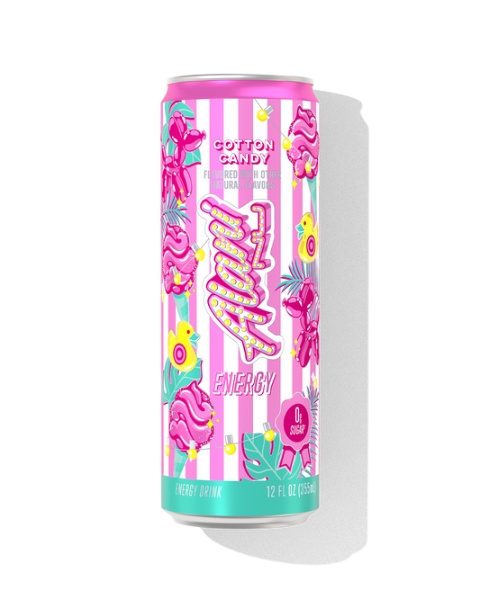 Cotton Candy Energy Drink with Pink Vanilla, 12-Pack