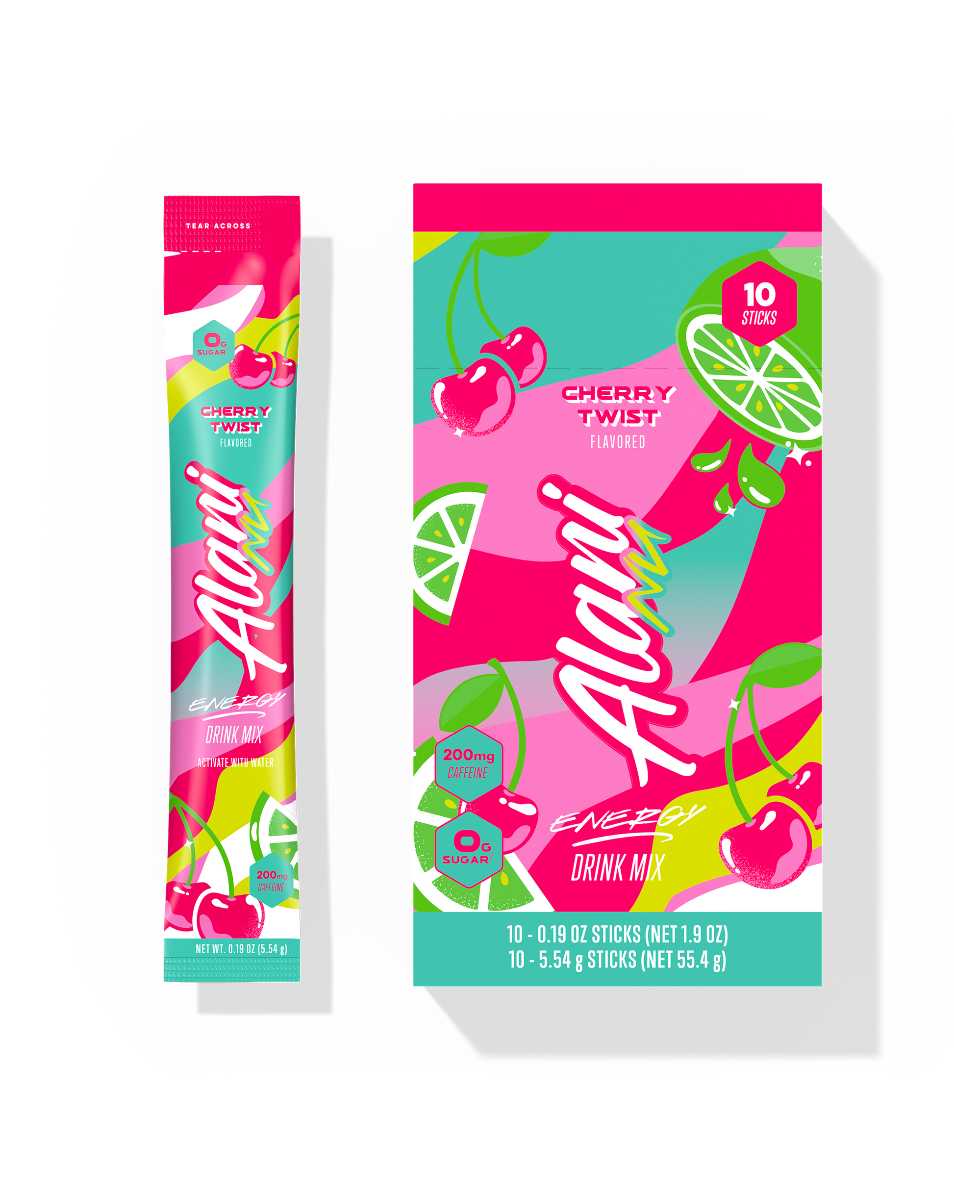 Cherry Twist Powdered Energy Sticks, 10-Pack