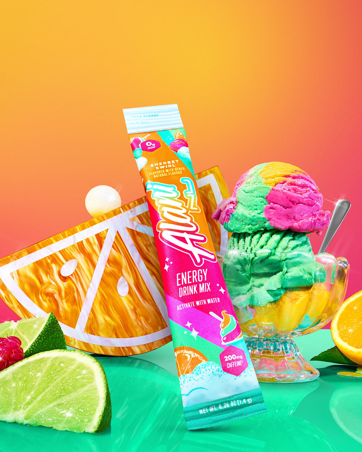 Sherbet Swirl Powdered Energy Sticks, 10-Pack