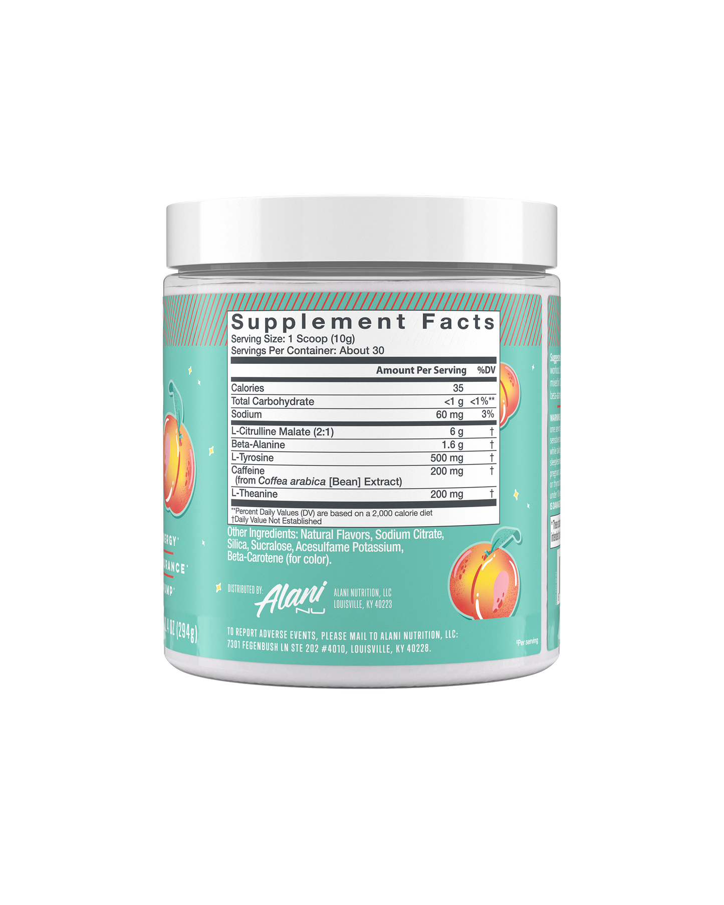 Juicy Peach Pre-Workout Powder, 30 Servings
