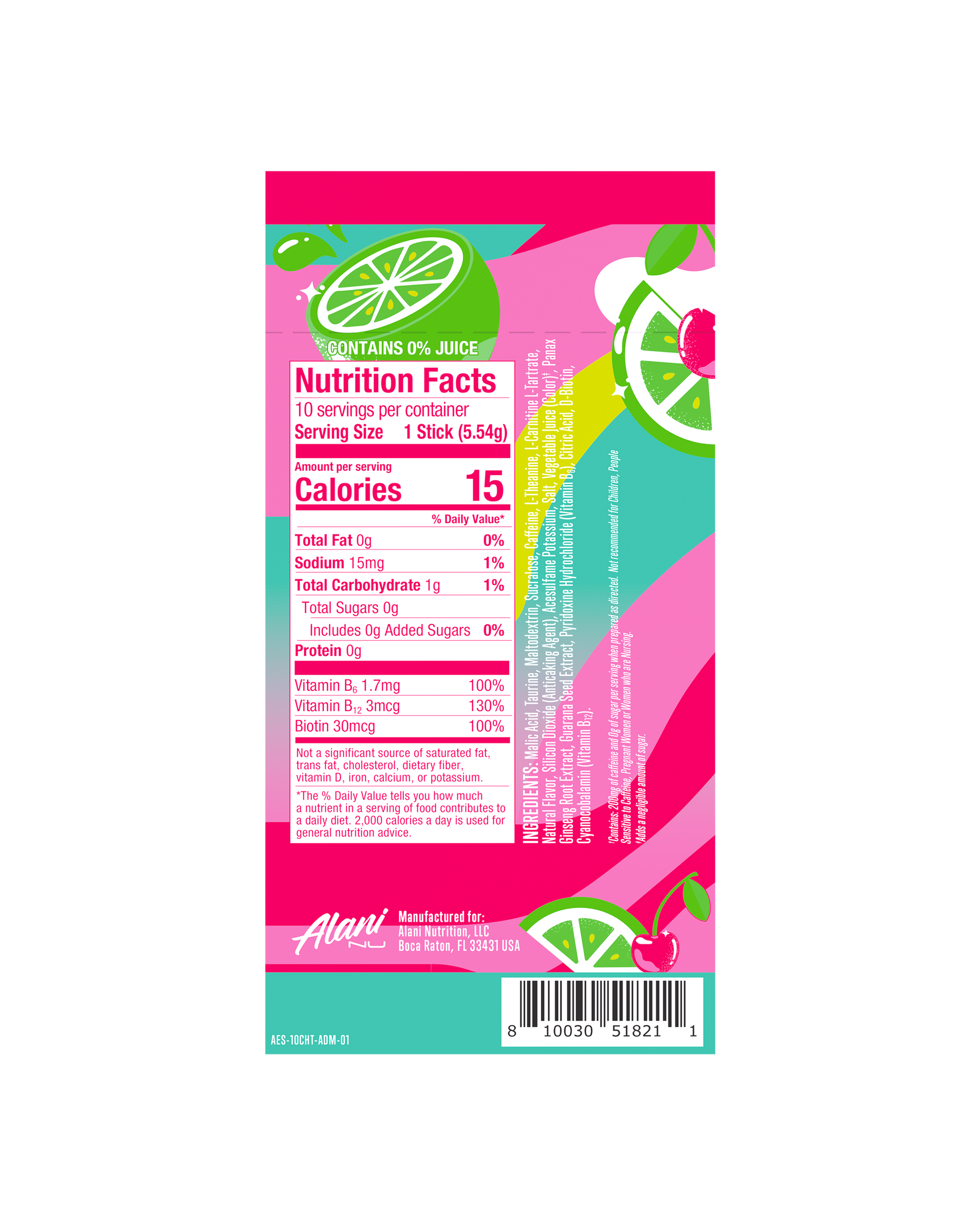 Cherry Twist Powdered Energy Sticks, 10-Pack