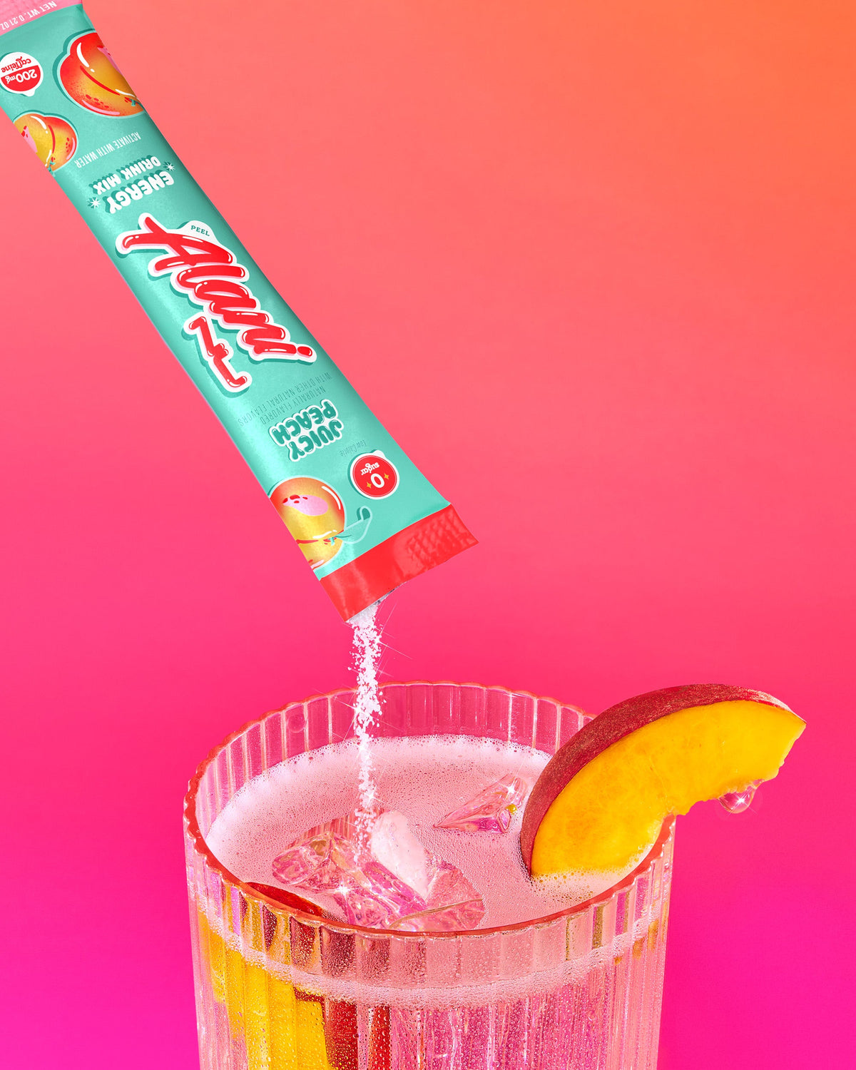 Juicy Peach Powdered Energy Sticks, 10-Pack